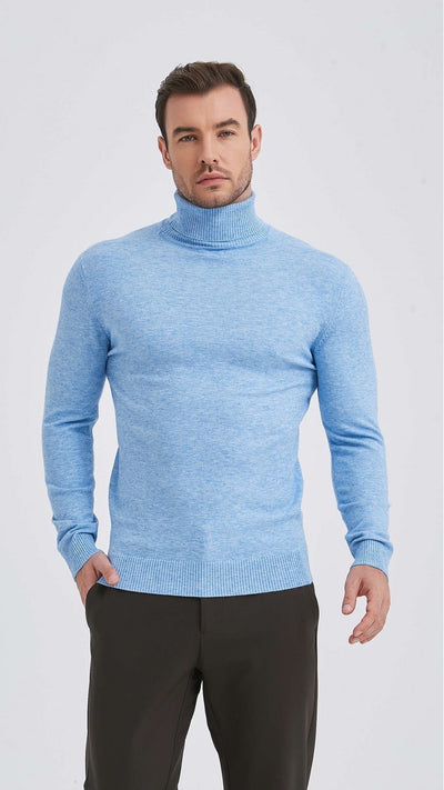 Kaschmir Rollkragenpullover in Blau!