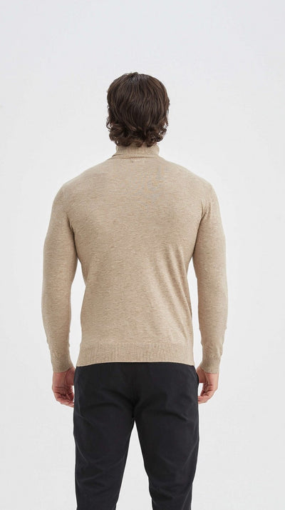 Kaschmir Rollkragenpullover in Beige!