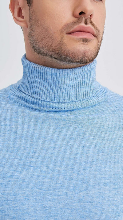 Kaschmir Rollkragenpullover in Blau!