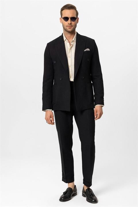 Doppelreiher Leinen-Mix Herren Blazer Jacke!